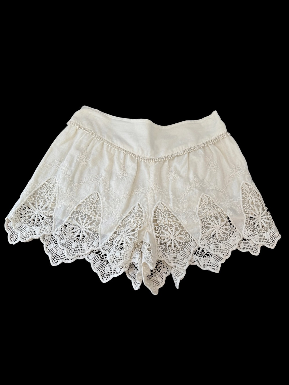 ✨🌸American Eagle Women’s Cream Crochet Lace Boho Festival Pull On Shorts | S